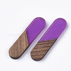 Cabujones de resina transparente y madera de nogal&nbsp;RESI-Q210-014A-B01