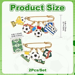 Broche en acier inoxydable 304 sur le thème du football (2 pièce)&nbsp;JEWB-YW00004