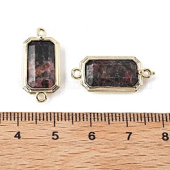 Breloques connecteurs rectangulaires à facettes en rhodonite naturelle&nbsp;G-H323-04G-01