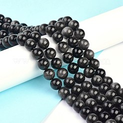 Natürliche silberne Obsidianperlenstränge&nbsp;X-G-D083-01A