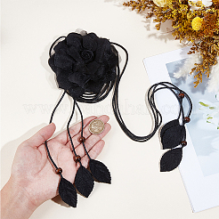 Ceintures à nouer en polyester avec nœud à fleurs&nbsp;AJEW-GF0014-10B