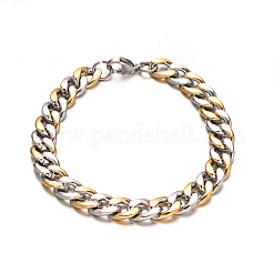 304 Edelstahl Cuban Link Kette Halsketten & Armbänder Schmuck-Sets&nbsp;SJEW-I081-04-10mm