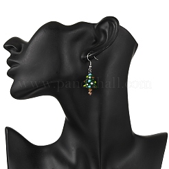 Weihnachtsbaum-Ohrhänger aus 304 Edelstahl&nbsp;EJEW-JE06524