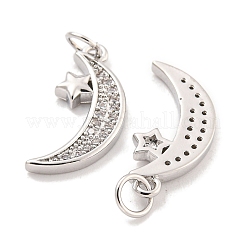 Ciondoli in ottone con placcatura a cremagliera con micro pavé di zirconi chiari&nbsp;KK-Q814-10P