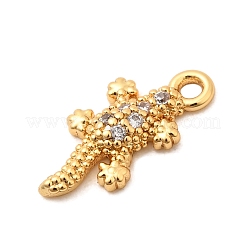 Breloques en laiton avec zircone cubique de micro pave&nbsp;KK-C117-10G