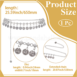 1 catenella per la pancia con nappa in lega in stile tibetano per donna&nbsp;AJEW-GF0015-06AS
