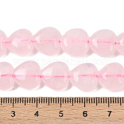 Herz natürlichen Rosenquarz Perlen Stränge&nbsp;G-G632-02