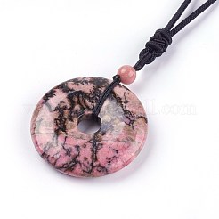 Collane con pendente in rodonite naturale regolabile&nbsp;NJEW-A125-C01