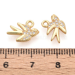 Messing micro pave klare zirkonia anhänger&nbsp;KK-T078-07G-01