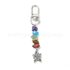 Perline naturali e sintetiche con decorazioni di pendenti con ciondoli in lega in stile tibetano&nbsp;HJEW-JM01448
