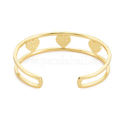 Bracciale rigido a cuore aperto con zirconi chiari e smalto&nbsp;BJEW-S141-017