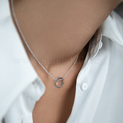 Collier pendentif cercle géométrique argenté s925&nbsp;VA6375