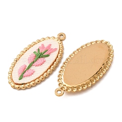 Pendentifs en acier inoxydable 304 et tissu brodé&nbsp;FB-CBAFBAF-11G-02