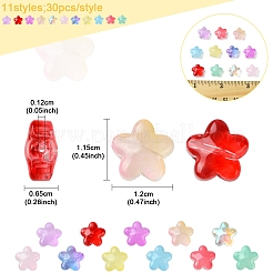 30 pièce de perles de verre peintes à la cuisson&nbsp;GLAA-FS0001-99D