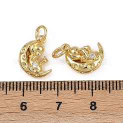 Pendentifs avec zircon cubiques à micro-pavés en laiton&nbsp;KK-Z120-07G-04