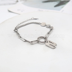 201 bracelets porte-bonheur en acier inoxydable&nbsp;FS-WG4BBAD-01