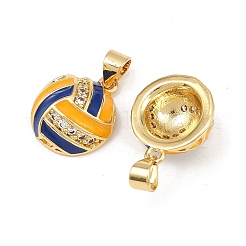 Ciondoli in ottone smaltato con zirconi cubici&nbsp;KK-L251-34G