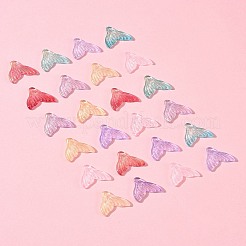 24pcs 6 Farben transparente sprühlackierte Glasanhänger&nbsp;GLAA-FS0001-90