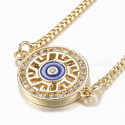 Verstellbare messing micro pave zirkonia schieberarmbänder&nbsp;BJEW-E317-25G