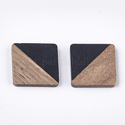 Cabochons en bois de résine et de noyer&nbsp;LS-RESI-S358-A-90D