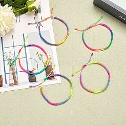 5 x 5-farbiges Armbandset aus geflochtenem Nylonfaden&nbsp;BJEW-SW00049-05