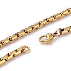 PVD-Vakuumbeschichtung 304 Edelstahl Boston Link Kette Halsketten&nbsp;NJEW-I248-05A-G