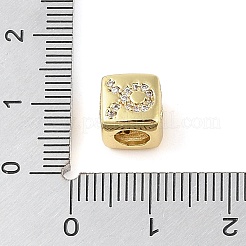 Micropave de latón transparente circonio cúbico cuentas europeas&nbsp;LS-KK-K368-01G-02