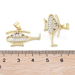 Pendentifs en laiton plaqué hélicoptère&nbsp;KK-E102-16G