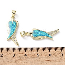 Porte micro ouvrent pendentifs zircone cubique en laiton de placage&nbsp;KK-C041-09G