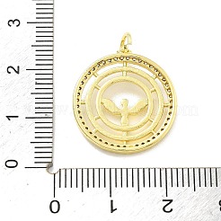 Porte micro ouvrent pendentifs zircone cubique en laiton de placage&nbsp;KK-D359-20G