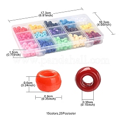 375 Stück 15 Farben undurchsichtige Kunststoffperlen&nbsp;KY-FS0001-15