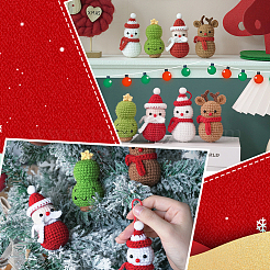 1 juego de kit de crochet para principiantes con temática navideña&nbsp;DIY-SC0027-78A