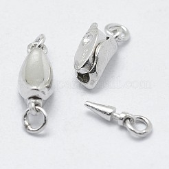 Anlaufgeschützte rhodinierte 925 Sterling Silber Kastenverschlüsse&nbsp;STER-F037-032P