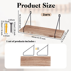 Wandregal aus Holz und Eisen&nbsp;AJEW-WH0270-948