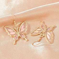 Boucles d'oreilles pendantes en alliage et fleurs séchées&nbsp;AL-Z001-02G-01