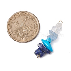 6 juego de dijes de conector con cuentas de piedras preciosas mixtas.&nbsp;PALLOY-JF02770-01