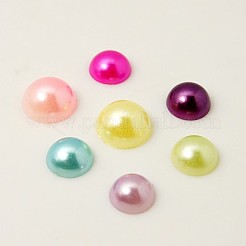 Cabochons en plastique imitation dôme de perle abs&nbsp;SACR-X0003-M