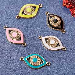 5 pz 5 colori ottone micro pavé di zirconi cubici trasparenti link&nbsp;KK-SZ0001-75