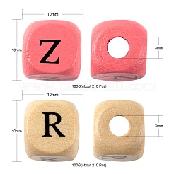 420 Stück 2 Stil natürliche Holzperlen bedruckt&nbsp;WOOD-LS0001-31