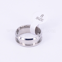 201 geriffelte Fingerringfassungen aus Edelstahl&nbsp;FIND-TAC0003-01P