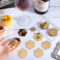 Dijes de espejo acrílico para copas de vino&nbsp;AJEW-SC0002-53C-01
