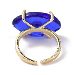 Bunte Malerei-Oval mit offenem Manschettenring des bösen Blicks&nbsp;RJEW-I086-13G-01