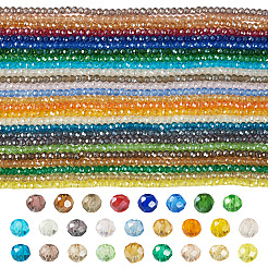 26 hebras 26 colores hebras de perlas de vidrio electrochapadas&nbsp;EGLA-TA0013-80B