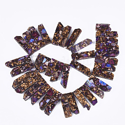 Jaspe impérial synthétique assemblé et brins de perles en bronzite naturelle&nbsp;G-S355-23C