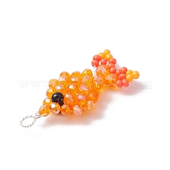4pcs pendentifs en verre à facettes 4 couleurs&nbsp;PALLOY-MZ00661