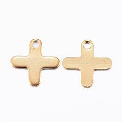 Placcatura ionica (ip) 304 acciaio inossidabile piccoli ciondoli a croce&nbsp;STAS-H392-02G