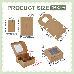 Quadratische faltbare Kuchenschachtel aus Papier&nbsp;CON-WH0089-174A