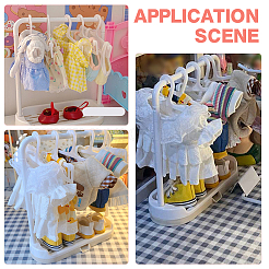 Puppenkleiderständer und Kleiderbügel-Sets aus Kunststoff&nbsp;ODIS-WH0038-05