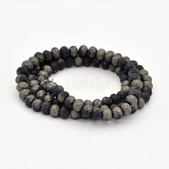 Fili di perle di vetro rondelle sfaccettate e mezzo placcate&nbsp;EGLA-J054-6x4mm-HP01