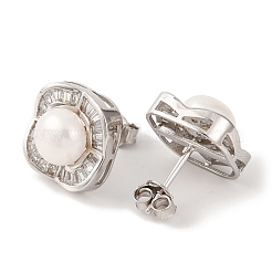 925 pendientes cuadrados de plata de ley&nbsp;EJEW-C115-07P